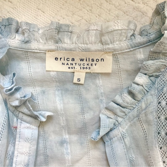 Erica Wilson Nantucket Jaja Ruffle Top blue tie dye - Picture 6 of 15